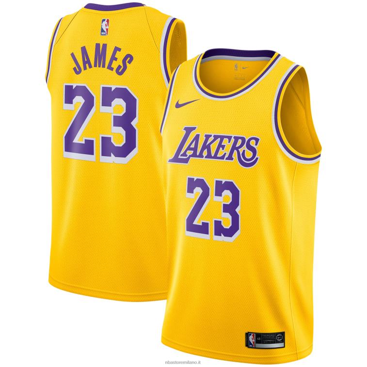 NBA 00F2L3630 maglia los angeles lakers lebron james nike oro giocatore swingman
