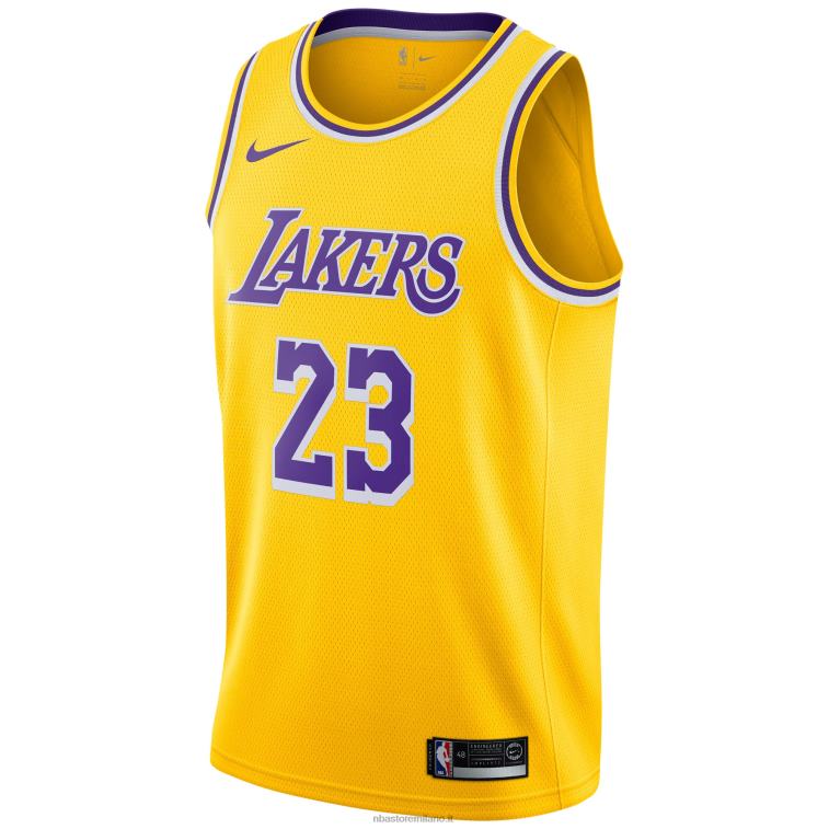 NBA 00F2L3630 maglia los angeles lakers lebron james nike oro giocatore swingman