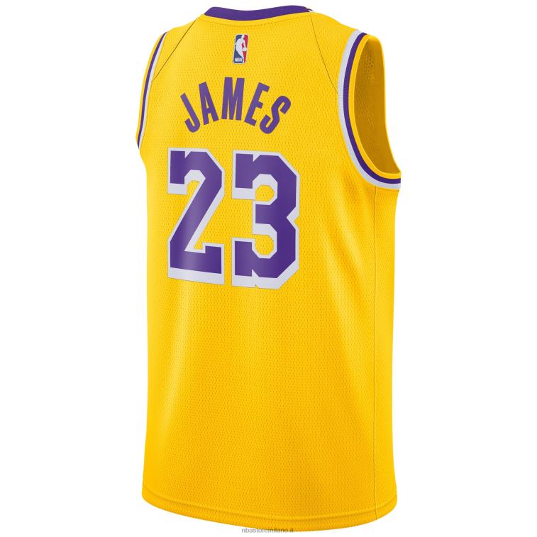NBA 00F2L3630 maglia los angeles lakers lebron james nike oro giocatore swingman