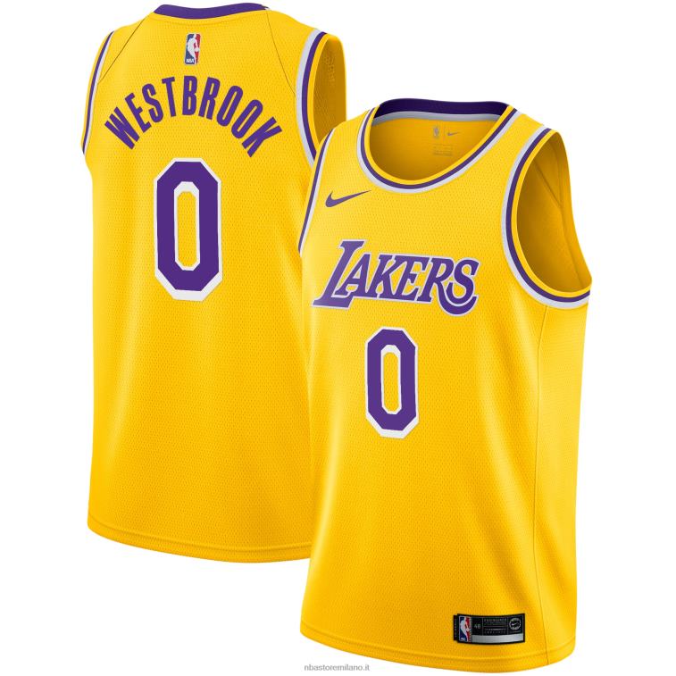 NBA 00F2L3897 los angeles lakers russell westbrook maglia giocatore swingman oro nike