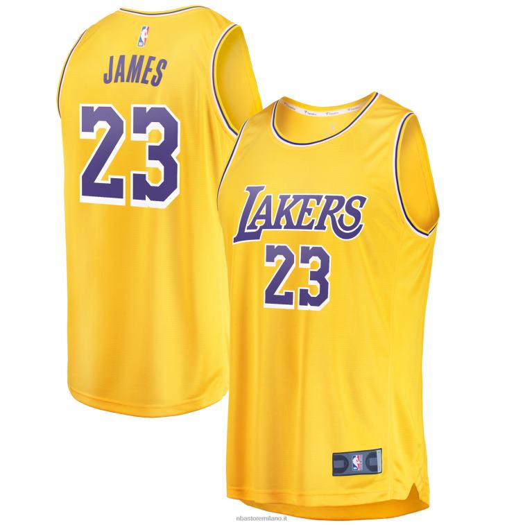 NBA 00F2L4346 los angeles lakers lebron james oro maglia replica giocatore fast break