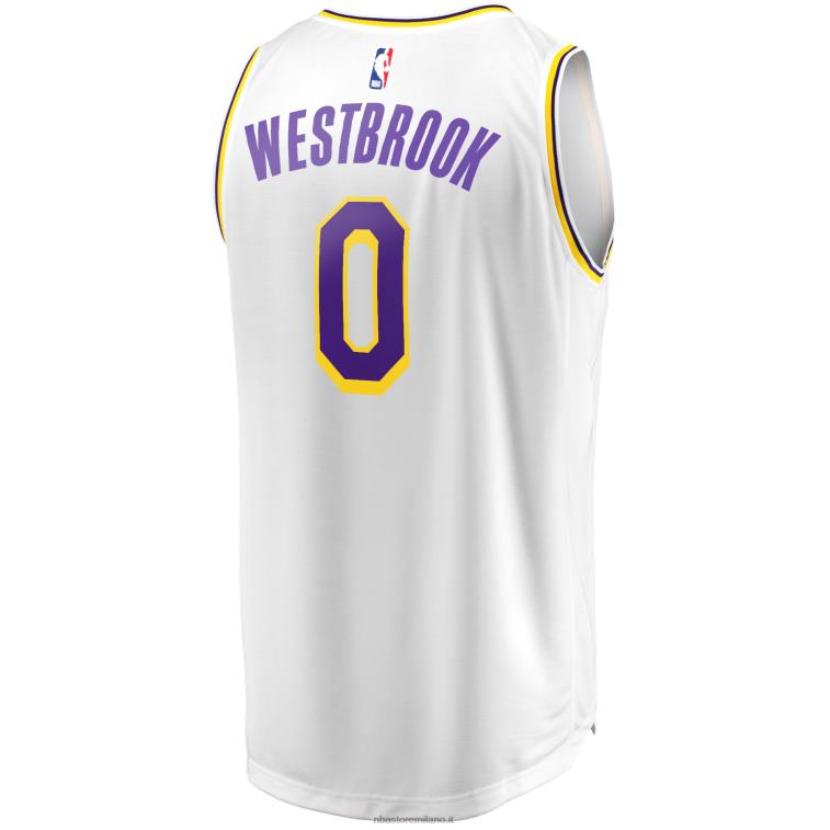 NBA 00F2L4396 los angeles lakers russell westbrook maglia replica giocatore bianco fast break