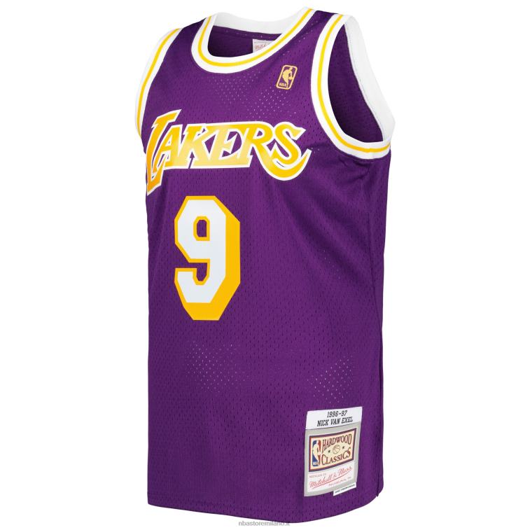 NBA 00F2L4555 mitchell & ness nick van exel viola los angeles lakers hardwood classici maglia swingman