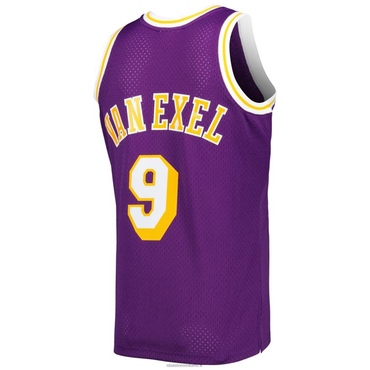 NBA 00F2L4555 mitchell & ness nick van exel viola los angeles lakers hardwood classici maglia swingman