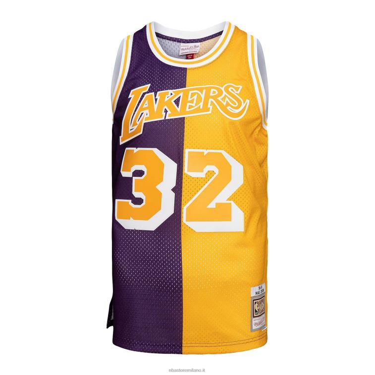 NBA 00F2L4758 los angeles lakers viola/oro big & tall hardwood classics 1984-85 divisa swingman maglia