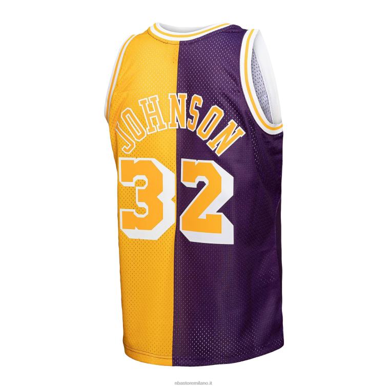 NBA 00F2L4758 los angeles lakers viola/oro big & tall hardwood classics 1984-85 divisa swingman maglia
