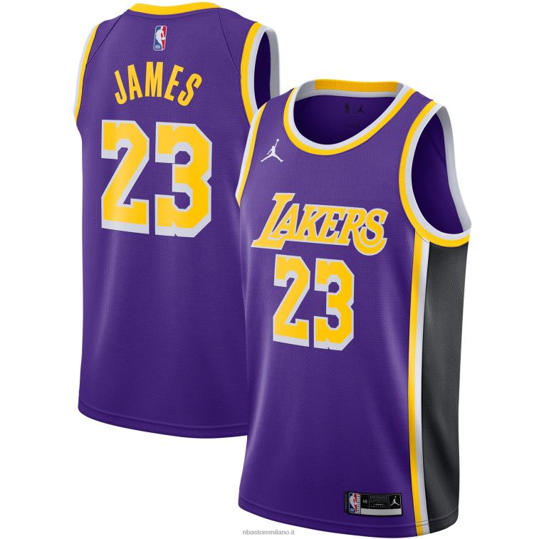 NBA 00F2L4776 los angeles lakers lebron james jordan marca maglia swingman viola