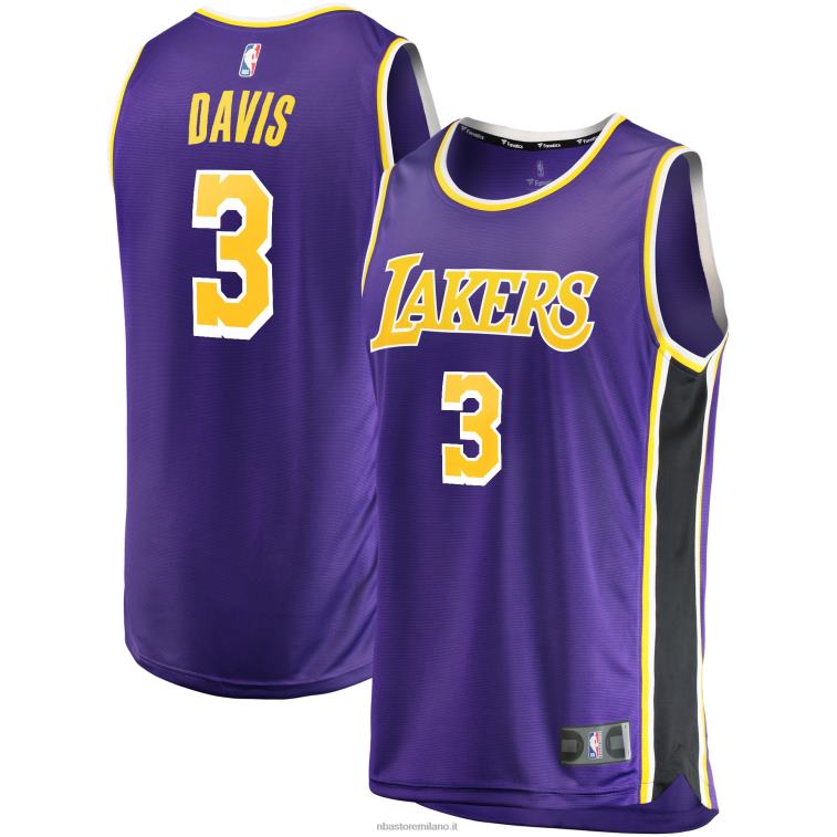 NBA 00F2L506 los angeles lakers anthony davis maglia viola fast break replica