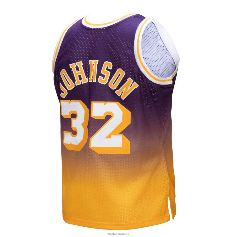 NBA 00F2L525 los angeles lakers magic johnson oro/viola hardwood classics fadeaway maglia da giocatore swingman