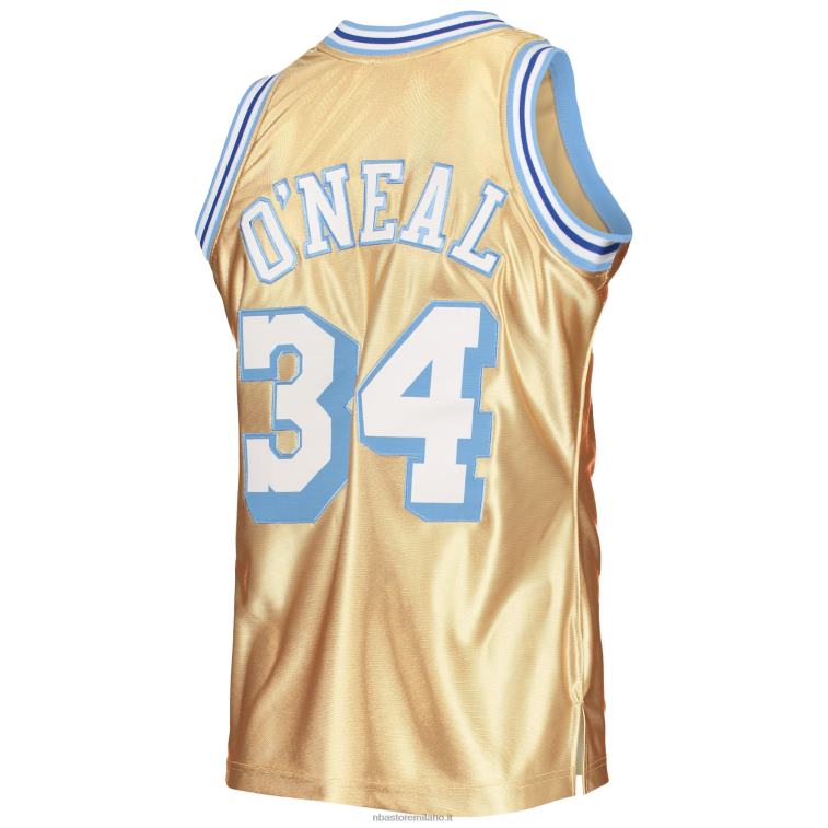 NBA 00F2L5489 los angeles lakers shaquille o\'neal oro 75 ° anniversario hardwood classici maglia swingman