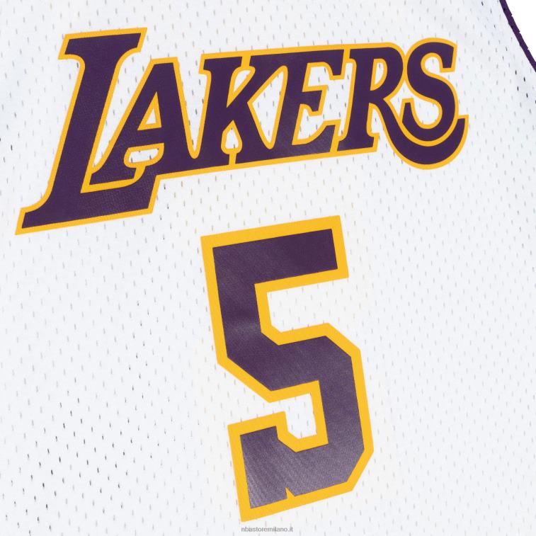 NBA 00F2L5607 los angeles lakers robert horry mitchell & ness bianco legno duro classici maglia swingman