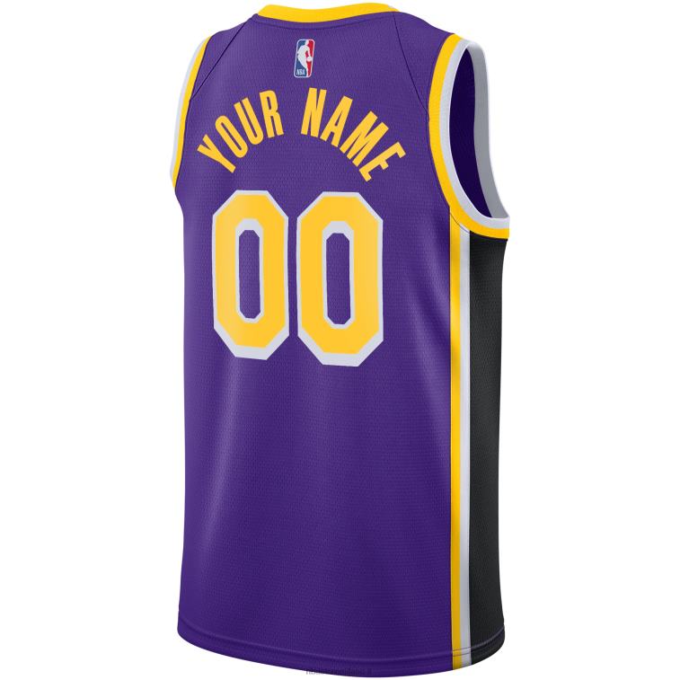 NBA 00F2L6317 los angeles lakers jordan marca maglia viola swingman personalizzata