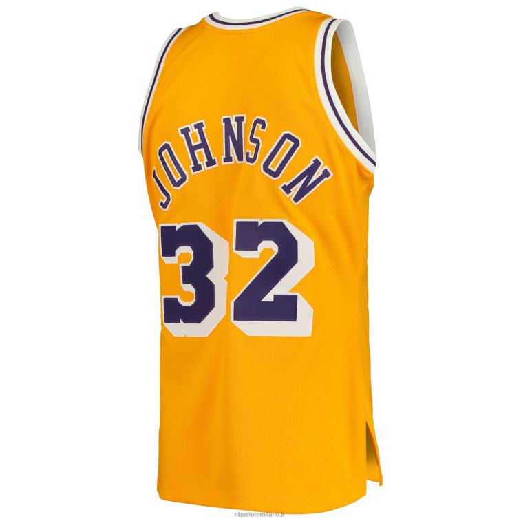 NBA 00F2L641 los angeles lakers magic johnson mitchell & ness gold hardwood classics maglia autentica