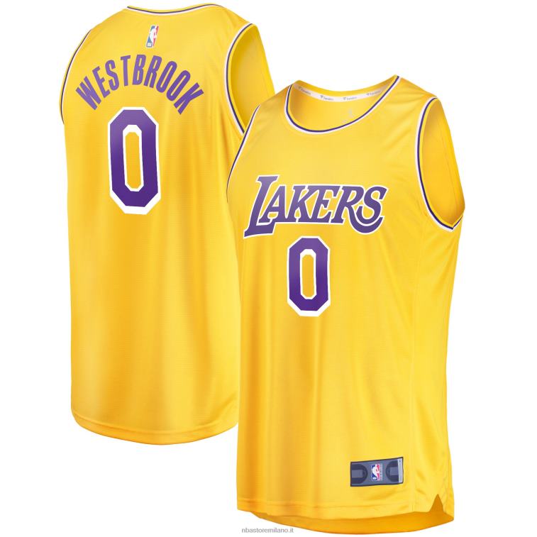 NBA 00F2L6638 los angeles lakers russell westbrook maglia giocatore di contropiede oro