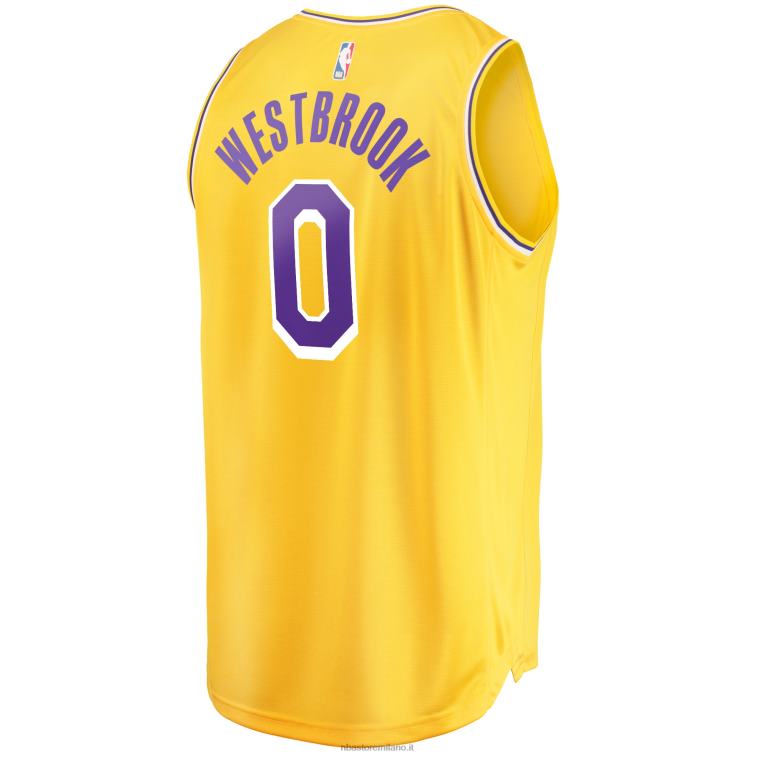 NBA 00F2L6638 los angeles lakers russell westbrook maglia giocatore di contropiede oro