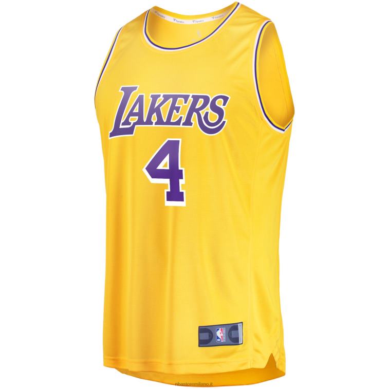 NBA 00F2L6679 los angeles lakers lonnie walker replica maglia oro fast break