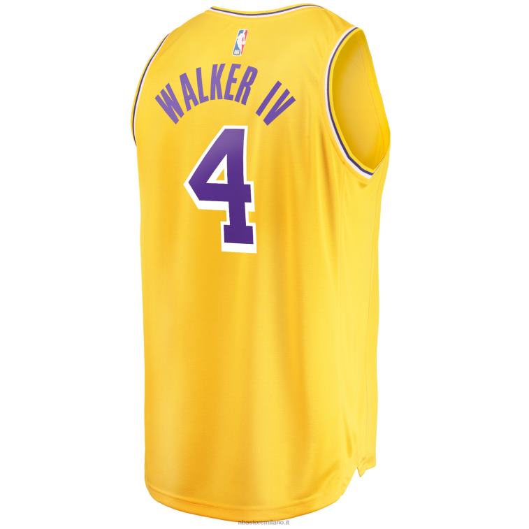 NBA 00F2L6679 los angeles lakers lonnie walker replica maglia oro fast break