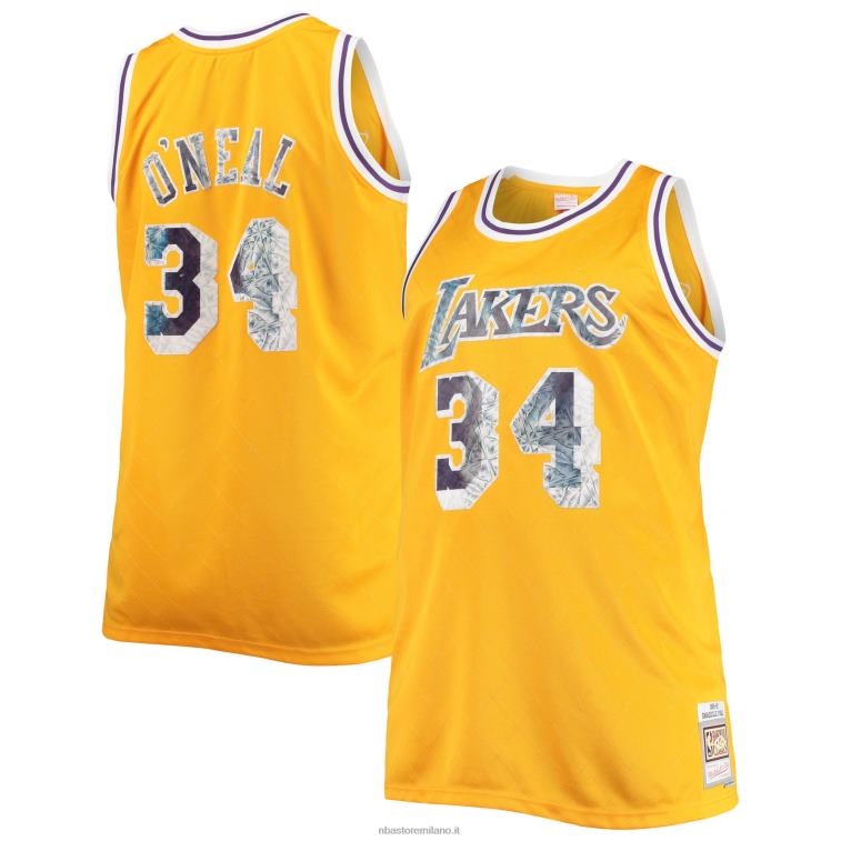 NBA 00F2L6850 los angeles lakers shaquille o'neal oro grande e alto 75 ° anniversario diamante swingman jersey