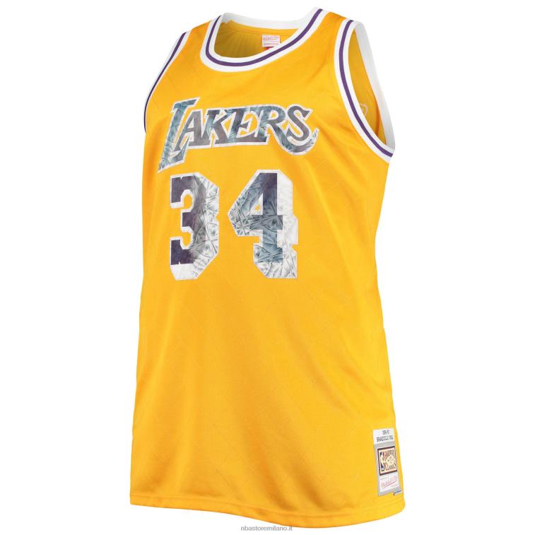 NBA 00F2L6850 los angeles lakers shaquille o\'neal oro grande e alto 75 ° anniversario diamante swingman jersey
