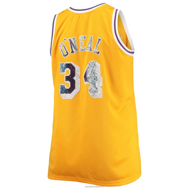 NBA 00F2L6850 los angeles lakers shaquille o\'neal oro grande e alto 75 ° anniversario diamante swingman jersey