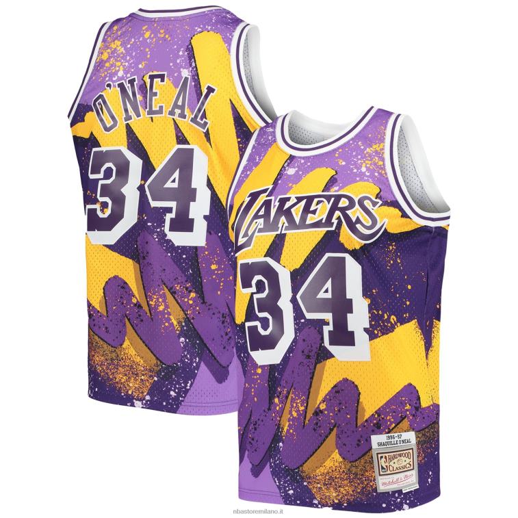 NBA 00F2L6937 los angeles lakers shaquille o'neal viola hardwood classici hyper hoops swingman jersey