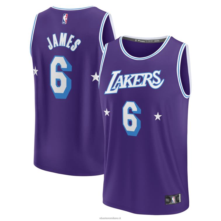 NBA 00F2L7041 los angeles lakers lebron james viola maglia replica fast break