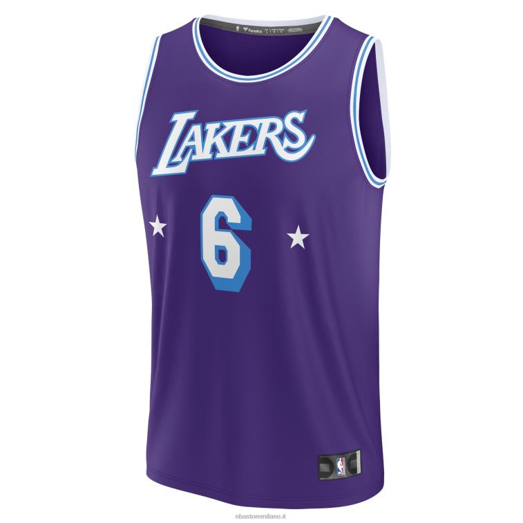 NBA 00F2L7041 los angeles lakers lebron james viola maglia replica fast break