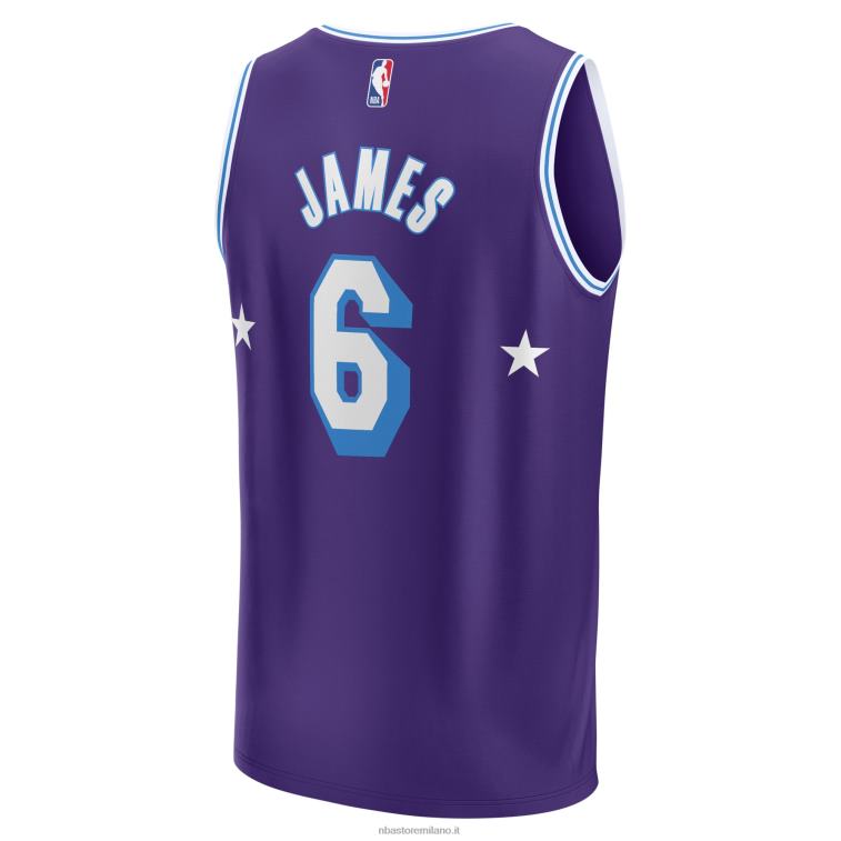 NBA 00F2L7041 los angeles lakers lebron james viola maglia replica fast break