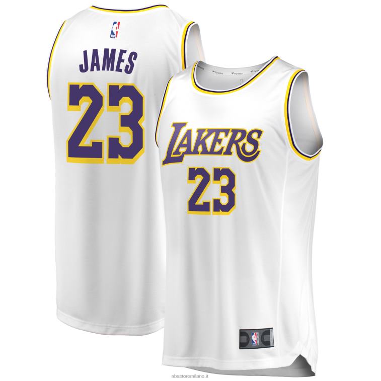 NBA 00F2L70 los angeles lakers lebron james maglia bianca contropiede replica