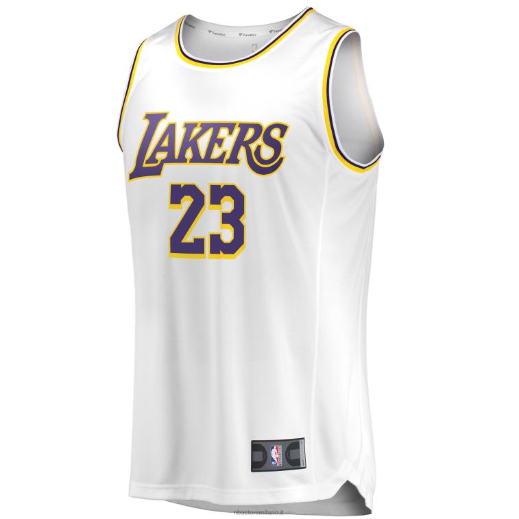 NBA 00F2L70 los angeles lakers lebron james maglia bianca contropiede replica