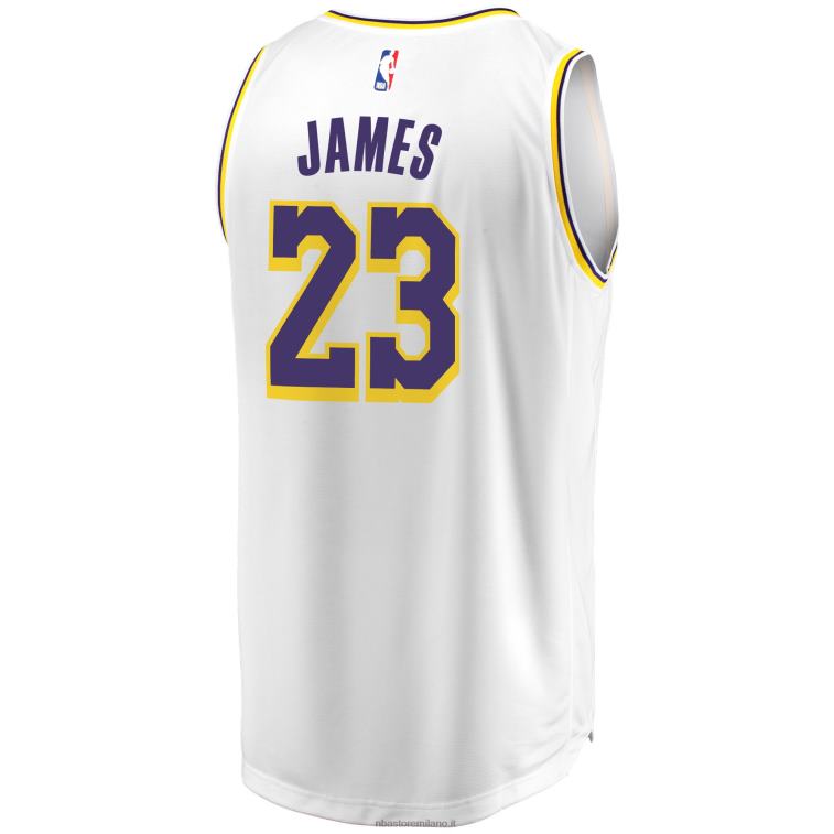 NBA 00F2L70 los angeles lakers lebron james maglia bianca contropiede replica