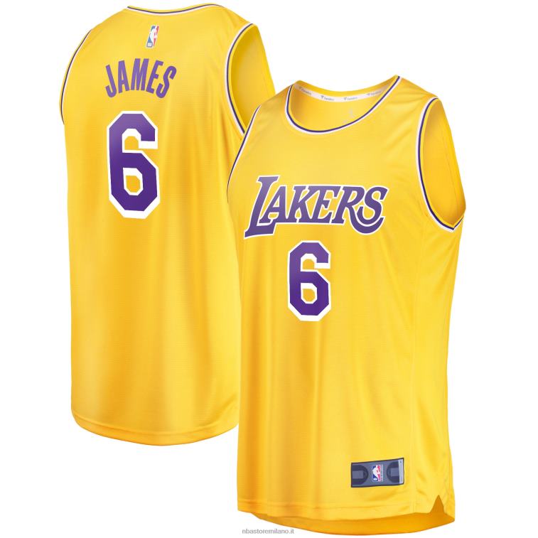 NBA 00F2L72 maglia los angeles lakers lebron james oro contropiede replica