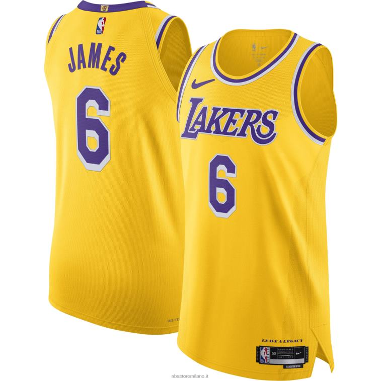 NBA 00F2L730 maglia los angeles lakers lebron james nike oro giocatore autentico