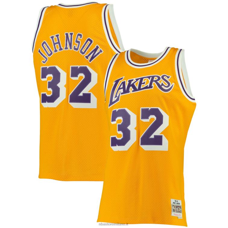 NBA 00F2L733 los angeles lakers magic johnson mitchell & ness gold big & tall hardwood classics jersey