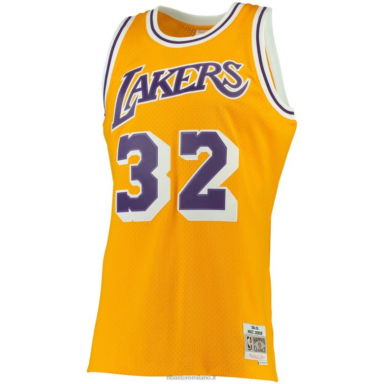 NBA 00F2L733 los angeles lakers magic johnson mitchell & ness gold big & tall hardwood classics jersey