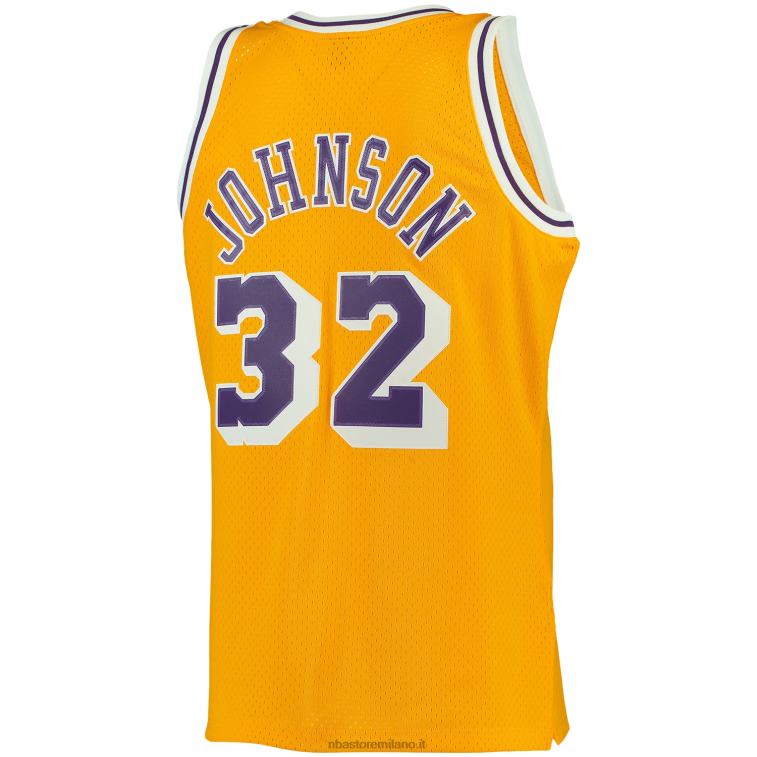 NBA 00F2L733 los angeles lakers magic johnson mitchell & ness gold big & tall hardwood classics jersey