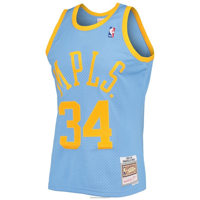 NBA 00F2L774 los angeles lakers shaquille o\'neal maglia swingman mitchell & ness blu polvere hardwood classics