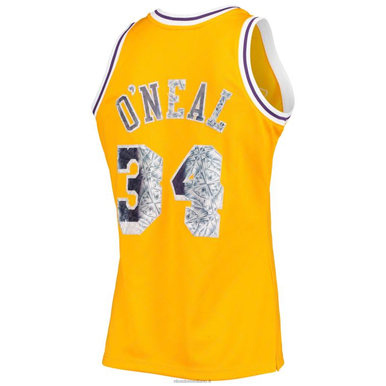 NBA 00F2L8128 los angeles lakers shaquille o\'neal gold hardwood classics 75° anniversario maglia swingman diamante