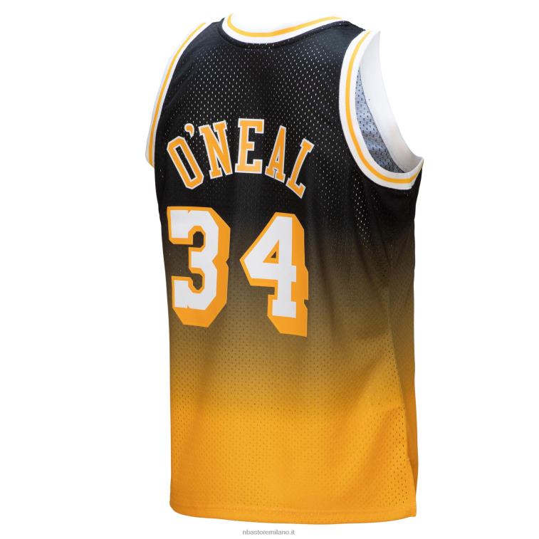 NBA 00F2L8460 los angeles lakers shaquille o\'neal oro/black hardwood classics fadeaway maglia da giocatore swingman