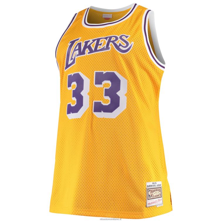 NBA 00F2L866 los angeles lakers kareem abdul-jabbar mitchell & ness gold big & tall hardwood classics maglia