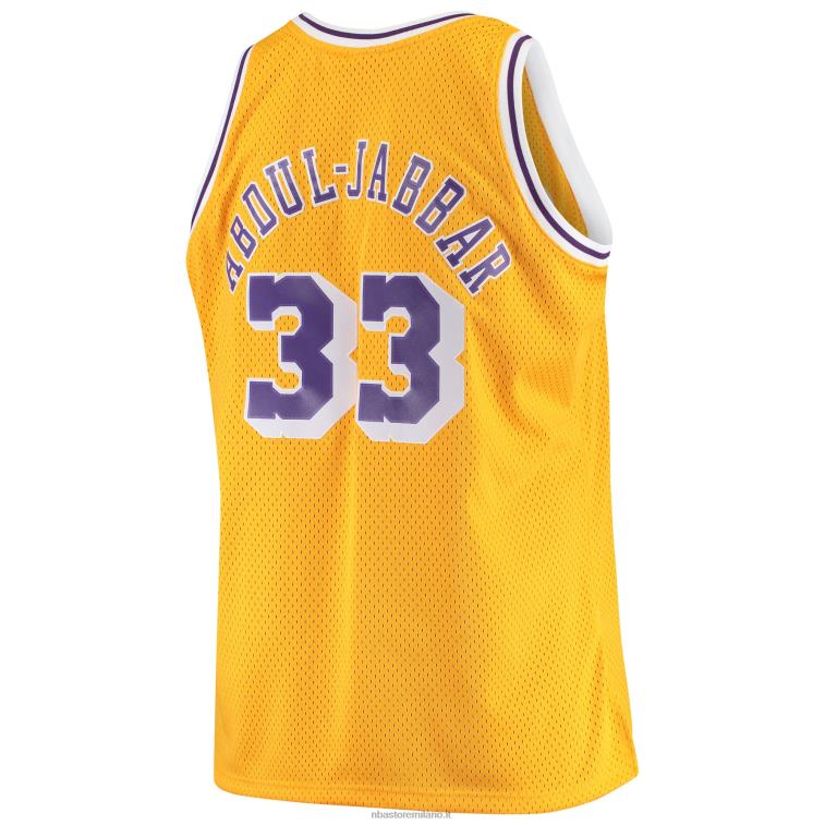 NBA 00F2L866 los angeles lakers kareem abdul-jabbar mitchell & ness gold big & tall hardwood classics maglia