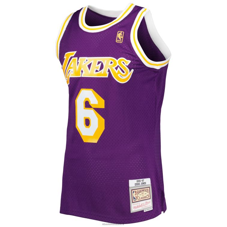 NBA 00F2L8714 los angeles lakers eddie jones mitchell & ness viola hardwood classici maglia swingman