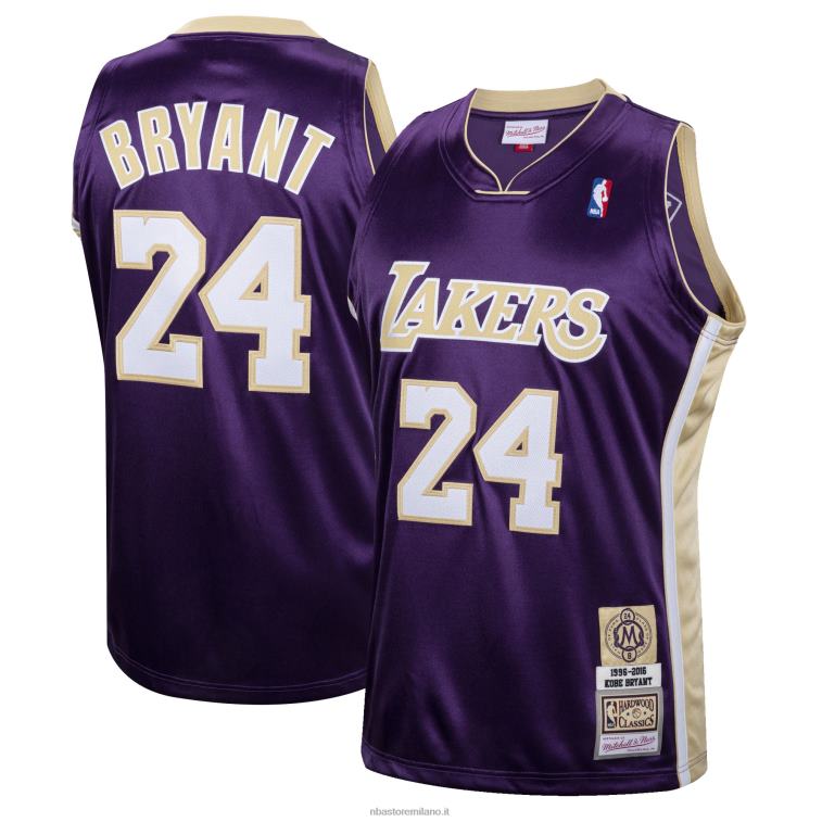 NBA 00F2L934 los angeles lakers kobe bryant viola hall of fame classe del 2020 # 24 maglia in legno autentico