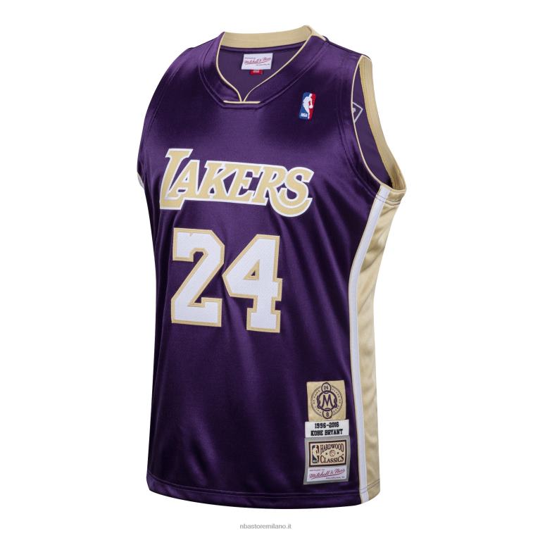 NBA 00F2L934 los angeles lakers kobe bryant viola hall of fame classe del 2020 # 24 maglia in legno autentico