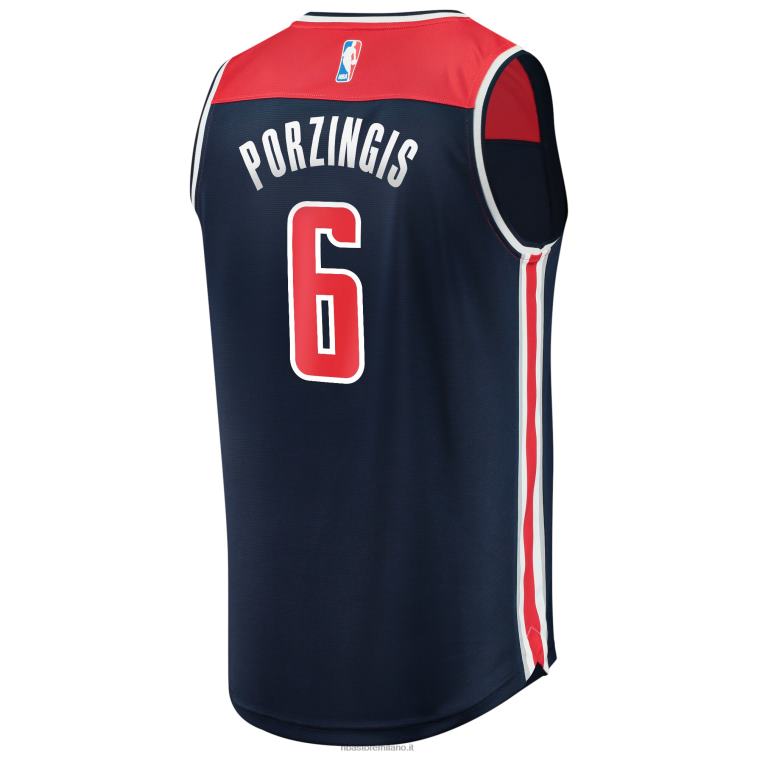 NBA 00F2L2130 Washington Wizards Kristaps Porzingis maglia replica fast break blu navy