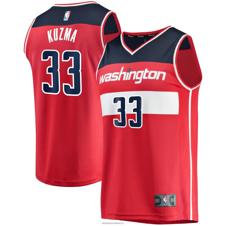 NBA 00F2L2190 Washington Wizards Kyle Kuzma maglia replica fast break rossa
