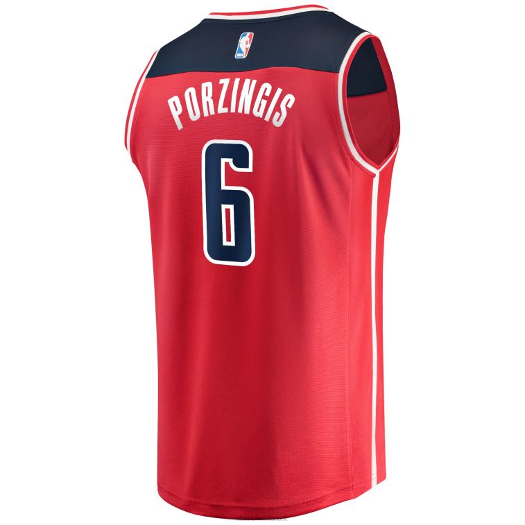 NBA 00F2L2316 Washington Wizards Kristaps Porzingis maglia replica fast break rossa