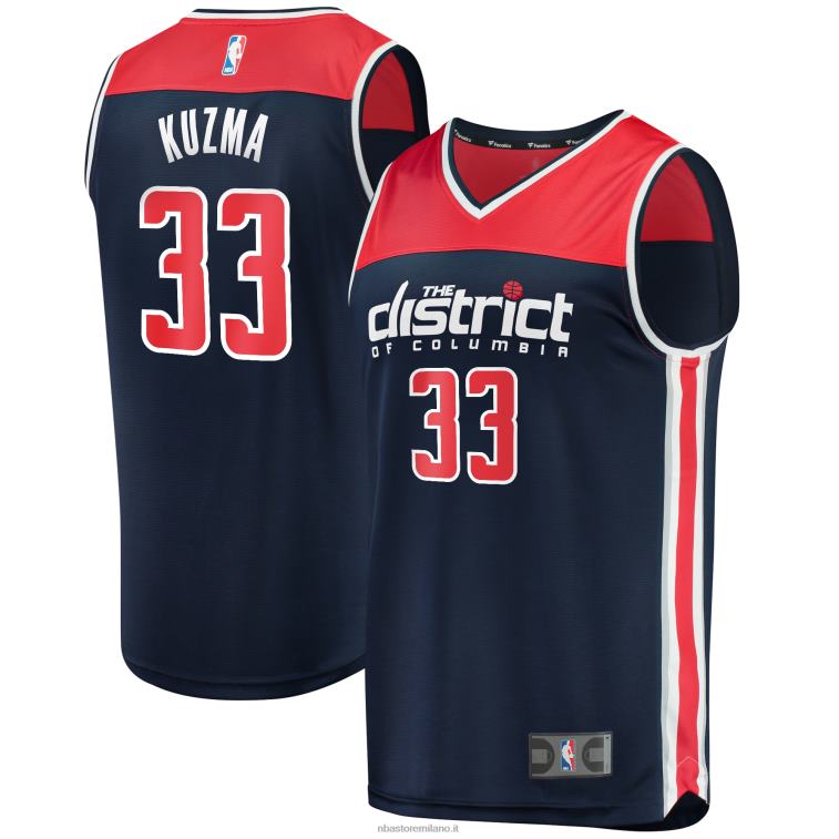 NBA 00F2L2997 Washington Wizards Kyle Kuzma Navy Fast Break Replica Jersey