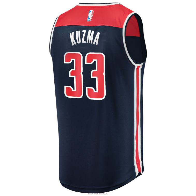 NBA 00F2L2997 Washington Wizards Kyle Kuzma Navy Fast Break Replica Jersey