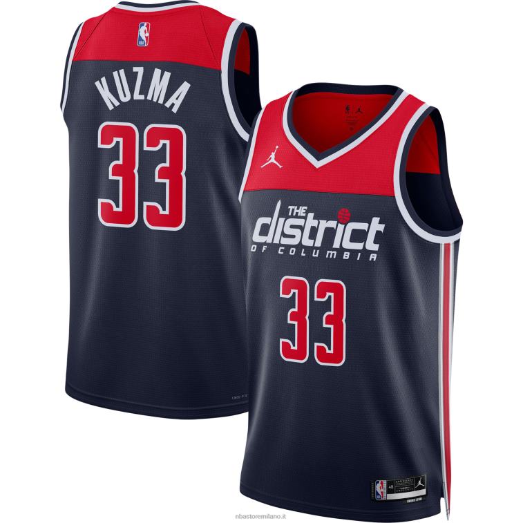 NBA 00F2L3926 Washington Wizards Kyle Kuzma Jordan marca maglia swingman navy